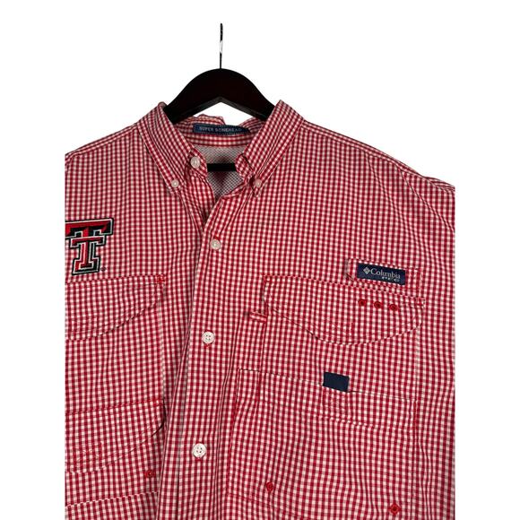 Texas Tech Red Raiders Shirt Mens XL Red SS Vented NCAA Columbia Fishing PFG - Picture 7 of 8